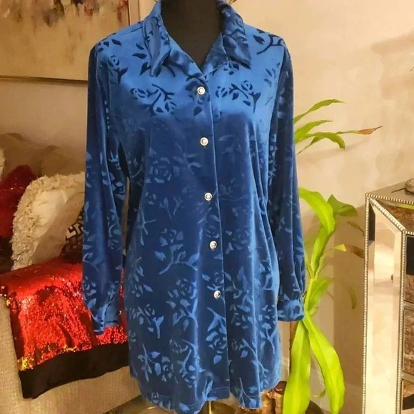 COPY - Diane von Furstenberg the color authority velour long sleeve blouser siz… - Picture 1 of 3